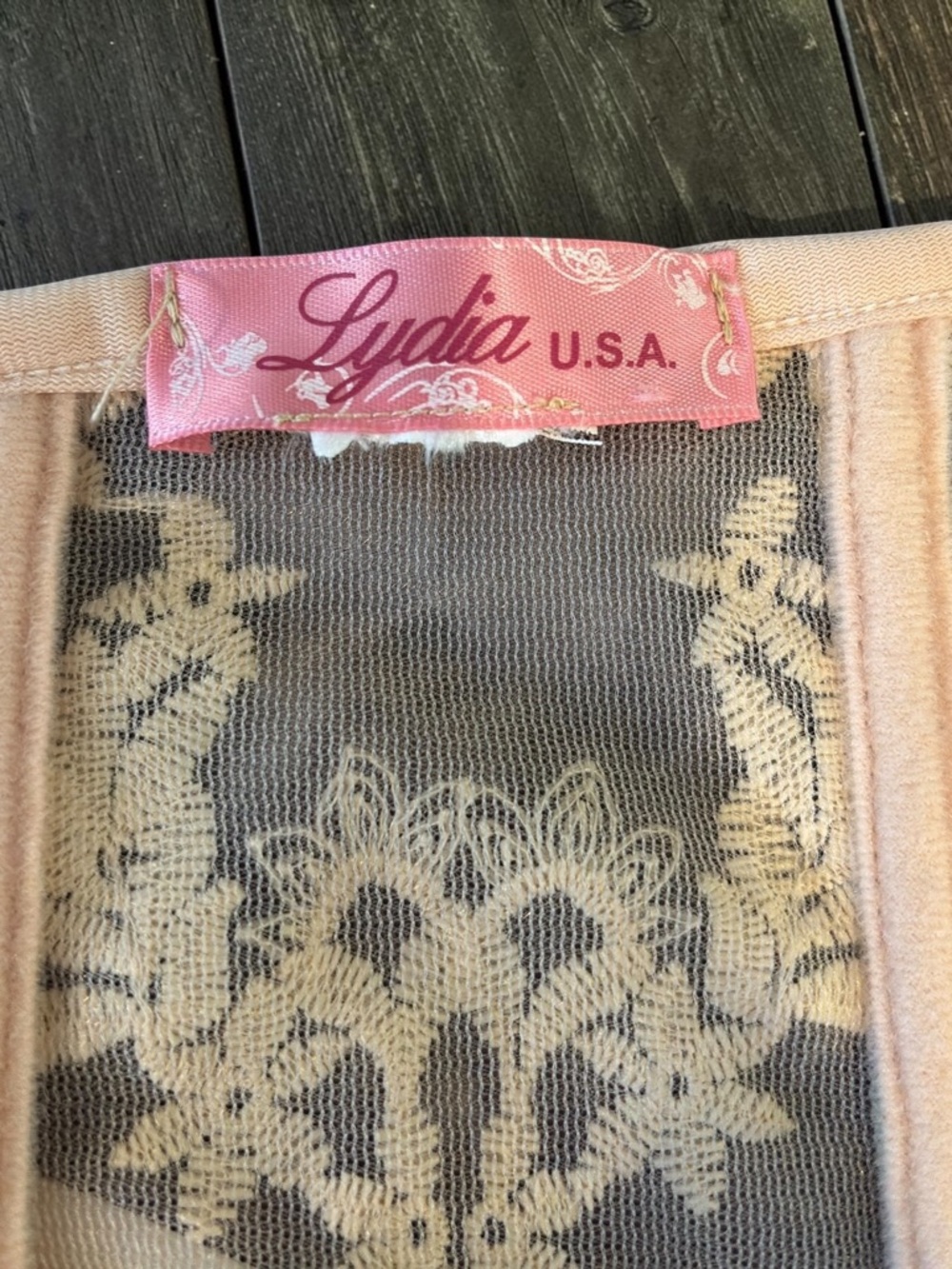 Lydia Champagne Beaded Lace Corset Bustier Sheer Mesh Sequin Strapless Small - Picture 3 of 13